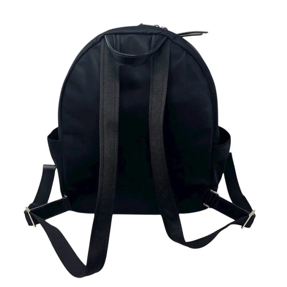 Kate Spade Black Dawn Backpack Nylon Zip Closure Front Pocket Waterbottle Slip